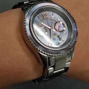 Fossil watch silvertone band